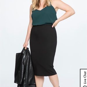 Eloquii  NEW WHITE ribbed pencil skirt - size 14/16; length 31 inches